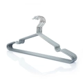 Set of 10 non-slip silver aluminum hangers with shoulder grooves and seamless metal finish - 29.5cm Kids Standard / Gray