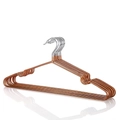 Detail of rose gold solid metal hangers featuring anti-slip notches and silver hooks - 40cm Adult Standard / Gold