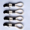 Set di quattro fermagli per asciugamani in corda bianca con clip in metallo antiruggine - Saia spessa Colore cotone