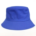 Detailed close-up of dark blue cotton twill bucket hat with reinforced stitching - Royal Blue