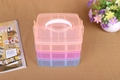 Three-layer 18-grid plastic storage box with handle and multicolored drawers - Small 3-Layer 18-Grid / Multicolor