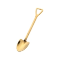 Golden stainless steel shovel-shaped dessert spoon with polished finish and triangle handle - Gold Pointed Shovel