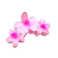 Pink gradient triple plumeria flower hair claw clip in translucent resin finish - Triple Plumeria Claw [Rose Red]
