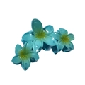 Blue gradient plumeria flower hair claw clip with triple blossom design and high-gloss finish - Triple Plumeria Claw [Blue]
