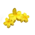 Translucent yellow resin plumeria flower hair claw clip for elegant summer hairstyles - Triple Plumeria Claw [Yellow]