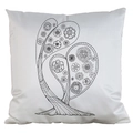 DIY colorable heart tree pattern pillowcase in white for secret garden doodling - Satin / Heart Flower Tree (AM07)