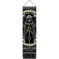 Arazzo gotico con teschio alato e spada per decorazione murale in bianco e nero - 32.5x130cm / Stile 2-Mietitore Gotico