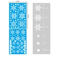 Blue snowflake and star Christmas window stickers with various sizes for glass decor - BQ012 White Snowflakes (Many Elements)