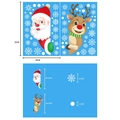 Plan détaillé des dimensions des stickers de Noël avec Père Noël, renne et flocons - Autocollant Statique Couleur Noël XC008