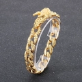 Pulsera de cabeza de dragón dorada estilo punk con cadena de eslabones gruesos para hombre - Color Dorado (KB187163-KJX)