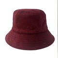 Close-up of deep wine red terry cloth bucket hat texture and soft autumn fabric - M (56-58cm) / Burgundy