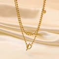 [tsh6070] Ot Beads Chain Necklace Gold