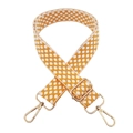 Adjustable orange embroidered bag strap with white polka dots and gold metal hardware - Gold Buckle/Polka Dot / Type B Yellow