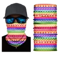 Thermal seamless neck gaiter with colorful geometric patterns for cycling and skiing - S238 Colorful Geometric
