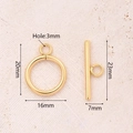 Glossy Round Ot Buckle (gold)|3 Pcs/package / 20x16mm (aperture:3mm)