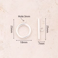 Glossy Round Ot Buckle (silver)|3 Pcs/package / 23x18mm (aperture:3mm)