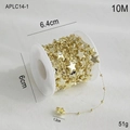 10M gold star bead chain roll for Christmas tree decoration and DIY crafts - Gold Pentagram Star Beads / 10M
