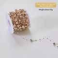 10m champagne pearl bead garland on spool for Christmas tree and wedding decoration - Champagne Fishing Line Bead Chain 10m