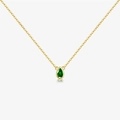 925 Silver / 18K Gold Green Stone