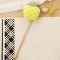 Plush pineapple back massager with yellow soft velvet head and sturdy wooden handle - 35cm (Massage Stick) / Pineapple