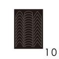 Black nail stickers with white geometric lines and arch patterns for nail art design - Pattern Ten