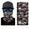 Multifunctional seamless neck gaiter with skull pattern for outdoor sports and cycling - S256 Beige Skull
