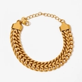 Bracelet en Acier Inoxydable à Tissage Dense Doré (B354)