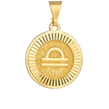 Golden Libra zodiac coin pendant crafted in polished copper for DIY jewelry making - Gold Libra