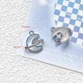 Macro view of blue planet moon pendant charm for DIY jewelry with 14mm x 16mm dimensions - 19# Iridescent Moon Star Charm