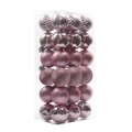 24-piece pink and purple Christmas ball ornaments set with matte, glitter, and glossy finishes - 4cm/36pcs / Pink