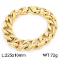 Pulsera de cadena dorada con cierre de patrón vintage, medida 225x16mm, peso de 72g - Color Dorado (KB187401-KJX)