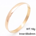 Minimalist 8mm rose gold stainless steel bangle with polished finish and circular shape - 68x8mm Rose Gold(KB186964-LO) / Single Item