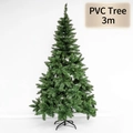 3m tall green PVC artificial Christmas tree with dense foliage and sturdy metal stand - 3m PVC Naked Tree