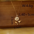 Or Collier Pendentif Tournesol