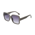 Oversized square sunglasses in brown with purple gradient lenses and checkered temples - Grey Frame Smoke Gray Lens