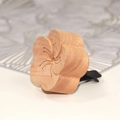 Flower shaped wooden essential oil diffuser clip with detailed grain for car interior - Cherry Wood Plum Car