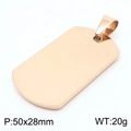 Polished rose gold stainless steel military dog tag pendant in 50x28mm size - Large (Pendant Only) / Rose Gold