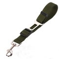 Adjustable army green nylon dog car seat belt with durable silver metal buckle - Army Green