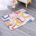 Quilted cartoon pet mat with bear and bunny patterns for dogs and cats on wooden floor - Pet World