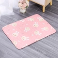 Pink quilted rectangular pet sleeping mat with cute rabbit patterns for cats and dogs - 40*30cm / Pink Rabbit