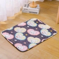 Quilted dark purple pet sleeping mat featuring cute lucky dog and heart patterns - Dark Grey Heart