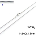 Silver stainless steel snake chain necklace 1.5mm width with lobster clasp 500mm length - 50cm x 1.5mm / Steel