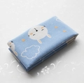 Light blue cat bed with rabbit and cloud prints in washable canvas fabric - Blue Rabbit (Cloth Only)