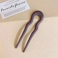 U-shaped hair pin in matte dark purple finish for elegant minimalist hair styling - Matte Finish / Matte Lavender Wavy U-Shaped Hairpin
