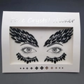 Gothic style black acrylic face crystal sticker set for eye and forehead decoration - 1065