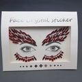 Red masquerade crystal face stickers with cat-eye pattern for DIY makeup art - 1067