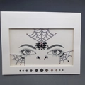Spider web face crystal sticker with black and purple gems for masquerade makeup - 1071