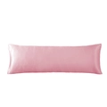 Pink satin long body pillowcase with silky luster finish on a white background - Pink