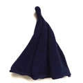Deep blue pointed knit beanie hat for kids with unique conical shape and woolen texture - Navy Blue