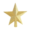 Sparkling gold glitter star tree topper with 3D design for Christmas tree decoration - 20cm / Gold
